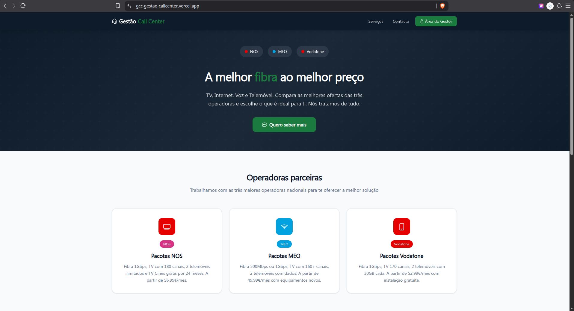 Landing page